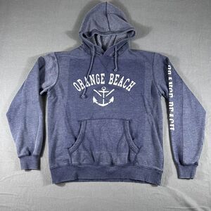 U.S. Apparel Orange Beach‎ Sweater Mens Large Blue Long Sleeve Hooded Outdoor